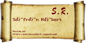Sáfrán Róbert névjegykártya